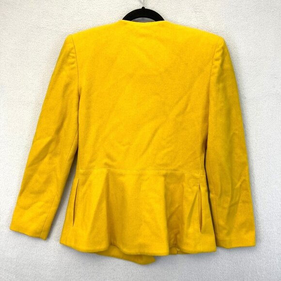 Vintage Yeohlee New York Wool Blazer Jacket Womens Size 6 Yellow USA Old Money - Picture 2 of 16